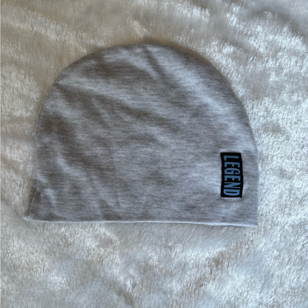 Legend Embroidered Grey Knit Beanie - Baby Accessory